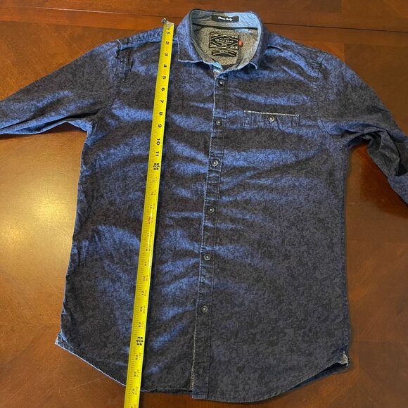 Cactus New York Mens Slim Fit Blue Button-Up Shirt On The Road Travellers S - Picture 12 of 16